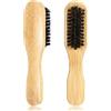 Sibba Confezione da 2 spazzole per capelli con setole di cinghiale morbide naturali, per donne e uomini, spazzole per bordi, accessori per lo styling per prendere in giro, sezionare, separare