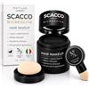 MatiLab Scacco Ricrescita, Polvere Ritocco Ricrescita Capelli Professionale 6 gr, Copertura Radici Bianche e Diradate, Effetto Naturale, Lunga Tenuta per Uomo e Donna (Nero)