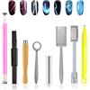 WishesMar 8 Pezzi Magnete Bastone Set per Unghie Penna Magnetico Cat Eye per un Ideale Effetto 3D Occhio del Gatto - DIY Nail Art Tool Uso con Occhio del Gatto UV Gel Polish Polvere o Smalto #B