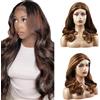 Creuost Parrucca capelli umani da 26 pollici Body Wave 4 x 1 in pizzo svizzero parrucche da donna senza processi brasiliani vergini Pre Plucked with Natural Hairline P4/30 Highlight Brownx