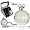 Orologio Da Tasca Con Incronatura Usher, Quadrante Bianco, Quartz
