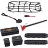 Ezweiji RC Crawler Accessori 1/10 Truck Barre Rc Accessori Set 8 in 1 Scatola Deposito Serbatoio Rete Bagagli, Pala per Traxxas Slash Axial SCX10 TRX4 (Nero Rosso)