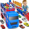 maysida Camion giocattolo per bambini, pista da corsa pieghevole di 165 cm con 10 macchinine (metallo) - 4 auto retrattili e 6 auto da corsas, pista da corsa per camion giocattolo per bambini3-8