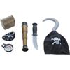 SMIFFYS Set da pirata con bussola uncino, coltello, benda, cannocchiale e usbergo Halloween
