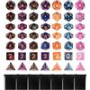 Hixava 49 Pezzi Dadi Poliedrici Dadi da Tavolo in Poliedrico D20 D12 D10 D8 D6 D4 | 7 Colore Dadi di Gioco, con 7 Borse di Velluto Nero, per Dungeons and Dragons RPG DND MTG, Table Board Roll Play Games