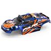 Womaqu RC Car Carrozzeria Ricambio 1:14 - Robusto corpo in PVC con striscia luminosa a LED, blu arancione, compatibile con HS14322