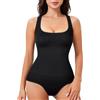 Junlan Body Contenitivo Modellante Donna Pancia Piatta Guaina Contenitiva Intimo Snellente Shaper Bodysuit (Nero,M)