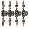 Fdit 4 maniglie, in stile vintage, per porte, piastra per mobili, cassetti, armadi, comò, con vite Grün Bronze