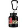 Shop-UP! Porta Proteine Whey 30 g con Moschettone, Contenitore Monodose Portatile per Integratori e Proteine in Polvere, Fitness, Palestra, Sport e Viaggio