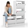 Shally Dogan Scarpiera Salvaspazio 3 Ante Mobile Portascarpe 105x118,5 cm Multiuso Bianco