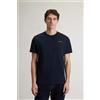 Woorlich WOOLRICH COTTON LOGO T.SHIRT, MELTON BLU