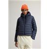 Woorlich WOOLRICH QUILTED HOODED JACKET, MELTON BLU