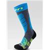 UYN JUNIOR SKI SOCKS, GRIGIO/TURCHESE