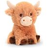 Keel Toys KEELECO - Peluche 100% riciclato, giocattolo ecologico per bambini, peluche mucca Shaggy, 18 cm, SE1777