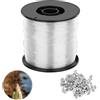 LOBVABA 0.8mm Filo Nylon Pesca Monofilamento,Lenza da Pesca da 200m,Filo da Pesca Filo Trasparente per Appendere con 120 Manicotti ad Anello di Aggraffatura,Filo di Nylon per la pesca in mare