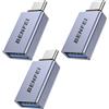 BENFEI adattatore USB C a USB 3.0 3 Confezioni, adattatore OTG USB Tipo C a USB 3.1/3.0/2.0 [Compatibile Thunderbolt 3/4] per iPhone 15 Pro/Max MacBook Pro/Air 2023 iPad Pro iMac S23, Grigio