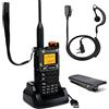 HYSHIKRA Quansheng UV-K5 (8) VHF UHF walkie talkie portatile FM NOAA UV-K6 Radio bidirezionale per esterni/magazzino e logistica/navigazione/produzione industriale (nero, con auricolare a forma di G)