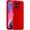 HULLIN Custodia per Telefono in Silicone Colorato, Adatta per HONOR X8a (6.7) - Rosso Cina
