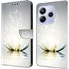 CLM-Tech Cover compatibile con Xiaomi Redmi Note 14 5G - Custodia a Portafoglio con Supporto e Scomparti per Carte di Credito - Lampada Lotus