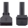 NFHK Cavo di prolunga USB 3.0 ad angolo retto, 20 pin, 19 pin, da maschio a femmina, 5 Gbps, 90 gradi, per scheda madre