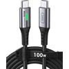 INIU Cavo USB C USB C 100W, 2m Cavo USB Type-C PD 5A Ricarica Rapida QC 4.0 Nylon Cavo Tipo C Caricabatterie Cellulare per iPhone 17 16 Pro Max, Samsung S25 Ultra, iPad Pro MacBook, Pixel 10 Pro ECC.