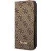CG MOBILE Guess GUBKP14XHG4SHW - Custodia per iPhone 14 Pro Max da 6,7, motivo: libro marrone 4G, con logo vintage dorato
