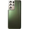 Generico Ricambio Copri Batteria compatibile con Samsung Galaxy S21 Ultra 5G SM-G998B SM-G998U SM-G998W G998N Posteriore Back Cover Retro Scocca vetro + lente lens camera Cornice + Biadesivo (Verde)