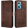 Bravoday Cover per Realme GT Neo 3T 5G / GT Neo 2, Flip Custodia in Pelle PU con Slot per Schede, Portafoglio Custodia per Realme GT Neo 3T 5G / GT Neo 2, Marrone
