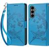 KENHONER Custodia per Samsung Galaxy S25 FE 5G Cover, Blu | Portafoglio in Pelle PU Retro, Antiurto Flip, Slot per Schede, Funzione Stand, Chiusura Magnetica