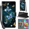 PHINIENLAND Cover per Samsung Galaxy A51 / M40s custodia portafoglio Farfalla | 3 scomparti carte, 1 tasca banconote, Chiusura magnetica, Supporto, Pelle PU flip cover per Samsung A51