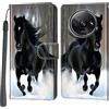 Haninsuze Cover per Xiaomi Redmi A3 / A3x, Custodia Interno TPU Antiurto Portafoglio con Disegni [schede Fessura] [Supporto Stand] Cover Libro in PU Pelle (Cavallo)