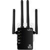 Aigital 1200Mbps Ripetitore WiFi Potente, Amplificatore WiFi Extender 5GHz Dual Band con 2 Porta LAN, Compatibile con Modem Fibra e ADSL