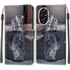 KENHONER Custodia per Honor 200, gatto e tigre | Portafoglio Pelle PU, Magnetica, Resistente Agli Urti, Scomparto Carte Credito, Pieghevole, Flip Libro, Motivo