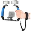 Andoer Action Camera Subacquea Immersione Rig, Stabilizzatore a mano per Action Camera con Supporti Cold Shoe, Cinghia da Polo, Compatibile con GoPro Hero 12/11/10, DJI Osmo Action 4/3/2, Insta360,