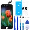 Brinonac Display per iPhone 6S Schermo Nero 4,7 Pollici LCD Touch Screen Frame Nero Vetro Schermo Kit Smontaggio Trasformazione Completo di Ricambio Utensili Inclusi