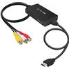 uhddadi adattatore RCA a HDMI, Convertitore AV a HDMI, convertitore video audio composito AV CVBS che supporta 1080P per PS2/PS3/ STB/Xbox VHS/VCR/lettori DVD Blu-Ray