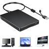 GBKDQQ Unità floppy esterna USB portatile FDD 1,44 MB 3,5 pollici: Slimline Floppy Disk Drive Lettore di schede esterno Accessori per computer Esterno Rimovibile Compatibile con PC e MAC, Plug and