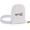 Bingfu Antenna WiFi 6E Tri-Band 2.4/5/6 GHz MIMO RP-SMA Maschio 8 dBi | Base Magnetica, Cavo 2 m, per Router WiFi, Scheda PC Fisso, Case Intelligenti, Ricezione del Segnale Migliorata, Bianco