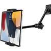 woleyi Supporto Tablet Muro Braccio Regolabile, Metallo Porta Parete iPad Girevole, Staffa Muro Braccio Oscillante per iPad Pro Air Mini, Switch, Lenovo, Galaxy Tab, Fire, Telefono (4-12,9)