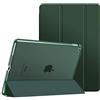 MoKo - Custodia per iPad 10,2, iPad 9a generazione 2021/iPad 8a generazione 2020/iPad 7a generazione 2019, parte posteriore rigida e sottile, accensione e spegnimento automatico, verde notte