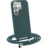 MyGadget Cover per Samsung Galaxy S23 Ultra - Custodia con Corda - Case con Cordino Opaca Antiurto/Bumper con Laccio/Tracolla - Practical Stylish per Collo Verde Scuro