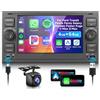 VECHTEL 4G 64G VECHTEL 7Autoradio Bluetooth per Ford Transit Fiesta Focus Galaxy Mondeo Fusion Kuga C-Max S-Max Carplay Android Auto,DSP EQ,Wifi GPS Navi,RDS/FM Radio 2 din con Retrocamera AHD