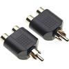 Keple Spina RCA Phono Splitter Joiner Adapter 2 x prese RCA, Confezione da 2
