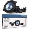 WEB 1 kit sistema a 2 vie ALPINE SXE-13CS 5,25 13,00 cm 130 mm diametro 40 watt rms 250 watt max 2 woofer 2 tweeter auto 4 ohm, a coppia