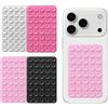 GSRIGW 4 pezzi Ventosa Telefono Portatile Doppio Lato Cover Ventosa in Silicone per Selfie Video e Ricarica Mobil (Nero/Bianco/Rosa/Rosa Chiaro)