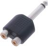 REY Adattatore Jack 6,3 maschio Doppio RCA femmina Audio Mono