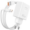 AIAUXAI 45W Caricatore con Cavo USB C 1M 6A per Honor, per Super-Charge