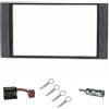 tomzz Audio 2415-072 Cornice radio doppio DIN Set compatibile con Ford Focus 2 Fiesta C-Max S-Max Galaxy Mondeo Kuga Transit nero Quadlock adattatore ISO Antenna staffa di rilascio