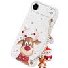 Yoedge Natale Cover per iPhone Air/iPhone 17 Air 6,5 con Catena, Natalizia Braccialetto Custodia con Carino Disegni Cartoon Cervo, Sottile Silicone Antiurto Christmas Case para iPhone 17 Air, Bianca