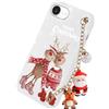Yoedge Natale Cover per iPhone 16e/SE 4/SE 2025 6,1 con Catena, Natalizia Braccialetto Custodia con Carino Disegni Cartoon Cervo, Sottile Silicone TPU Bumper Antiurto Christmas Case, Bianca 02